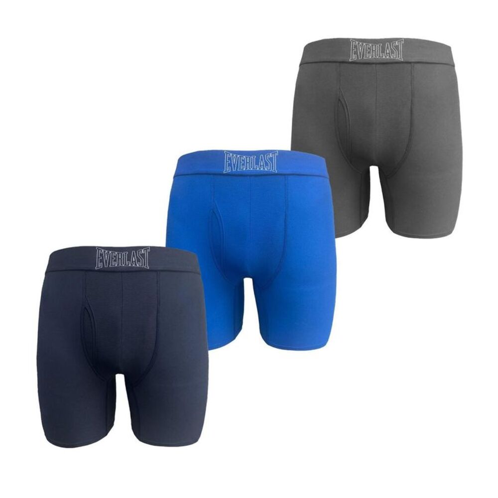 Everlast Mens Logo Boxer Shorts (Pack of 3) / Navy/Blue/Gray